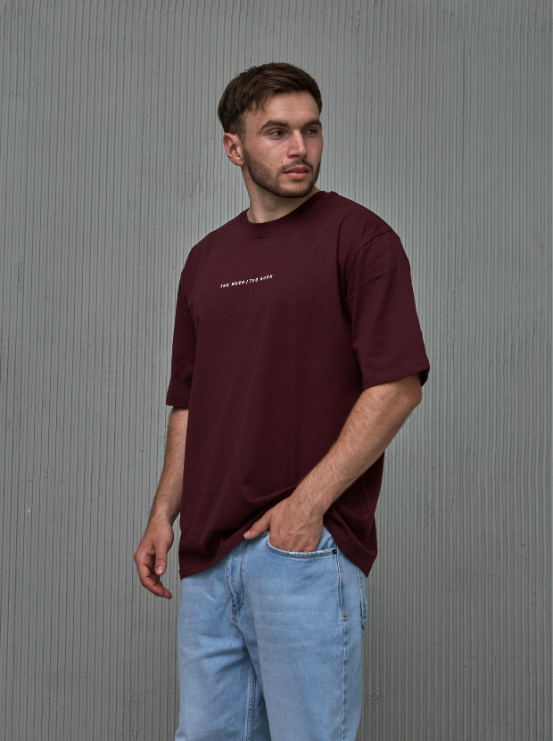 Футболка oversize з принтом TOO MUCH/TOO SOON Hector 40493
