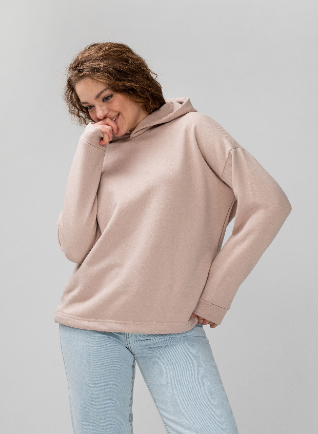 Худі жіноче oversize з подвійним капюшон та фіксатори 24207