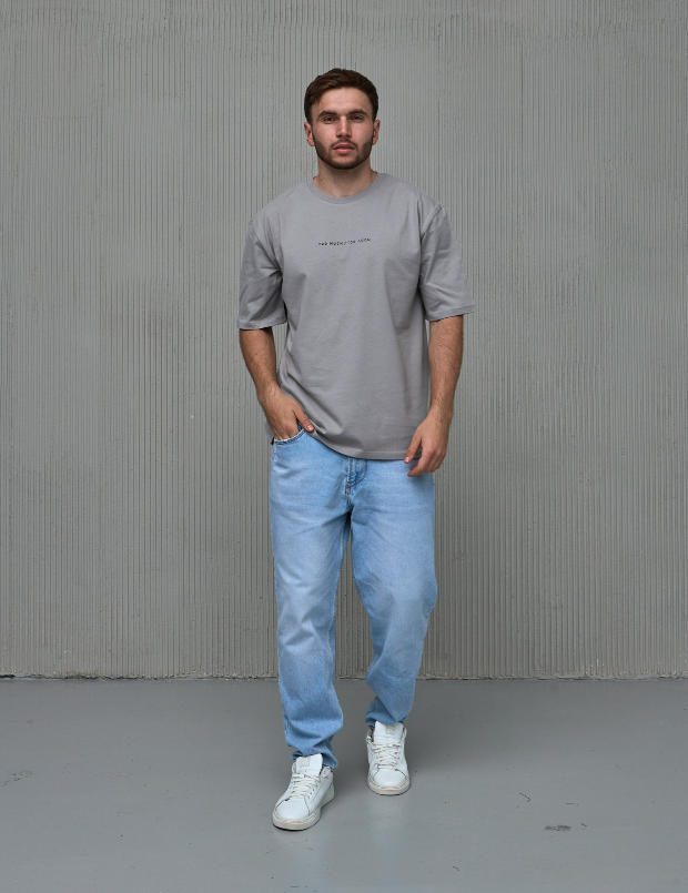 Футболка oversize з принтом TOO MUCH/TOO SOON Hector 40493