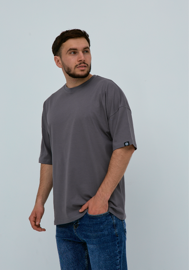 ЧОЛОВІЧА ФУТБОЛКА OVERSIZE БЕЗ ПРИНТУ 40410