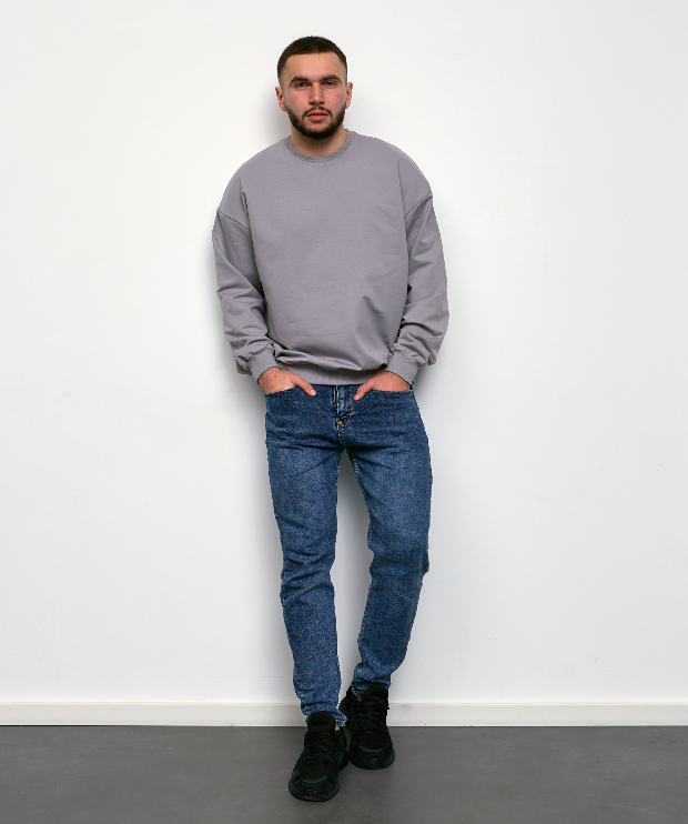 Однотонный oversize свитшот больших размеров 18023