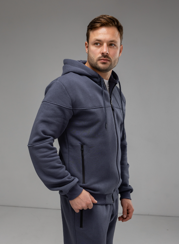 Спортивний костюм із кофтою на застібці та штанах на манжетах 30570