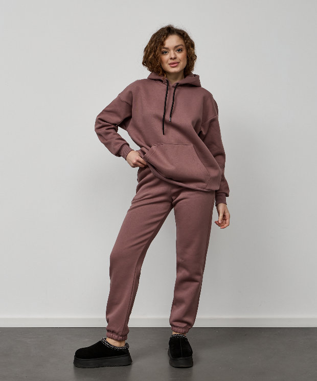 Теплий жіночий костюм oversize на манжетах-резинках Hector 24108