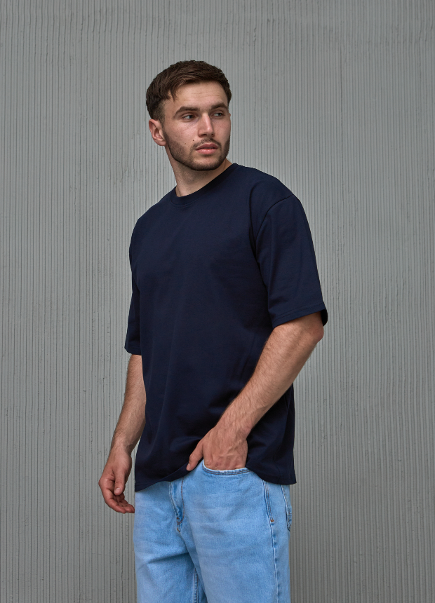 Мужская футболка oversize 100% хлопка без принта 40409