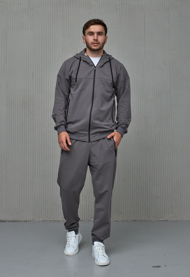 Костюм на застібці великих розмірів з високим коміром 18501