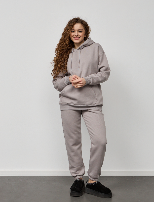 Теплий жіночий костюм oversize на манжетах-резинках Hector 24108