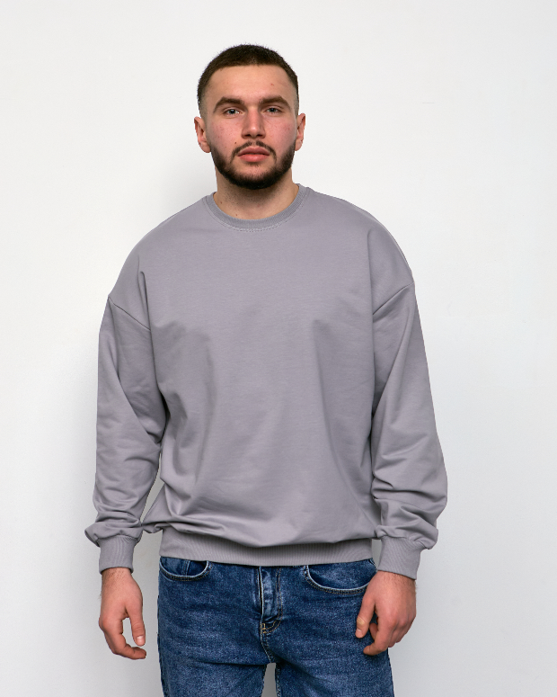 Однотонный oversize свитшот больших размеров 18023