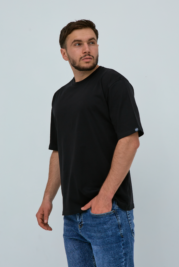 Чоловіча футболка oversize 100% бавовни без принту 40409