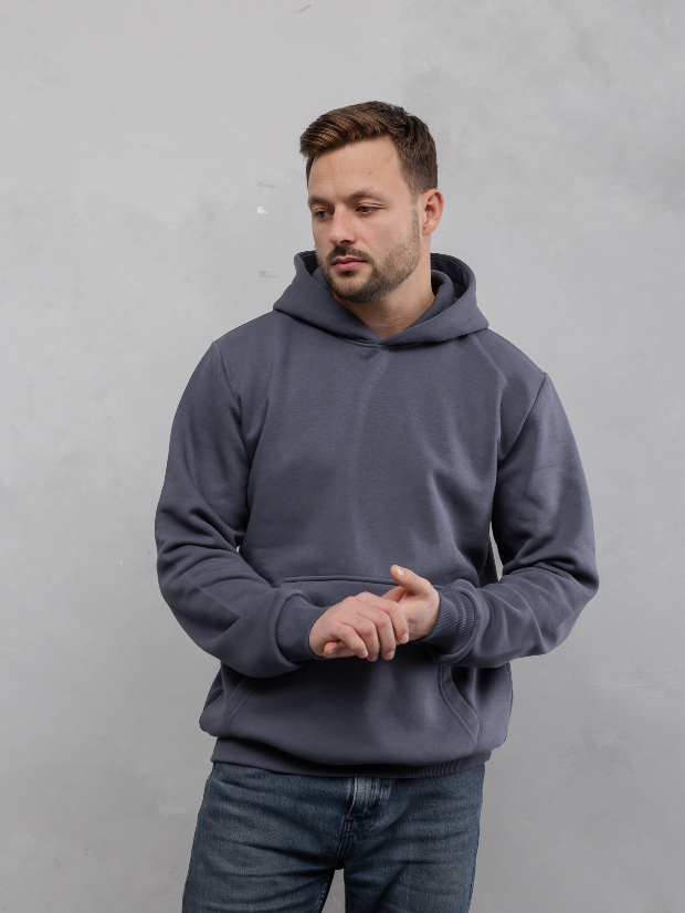 Тепле худі з подвійним капюшоном без шнурка 30174