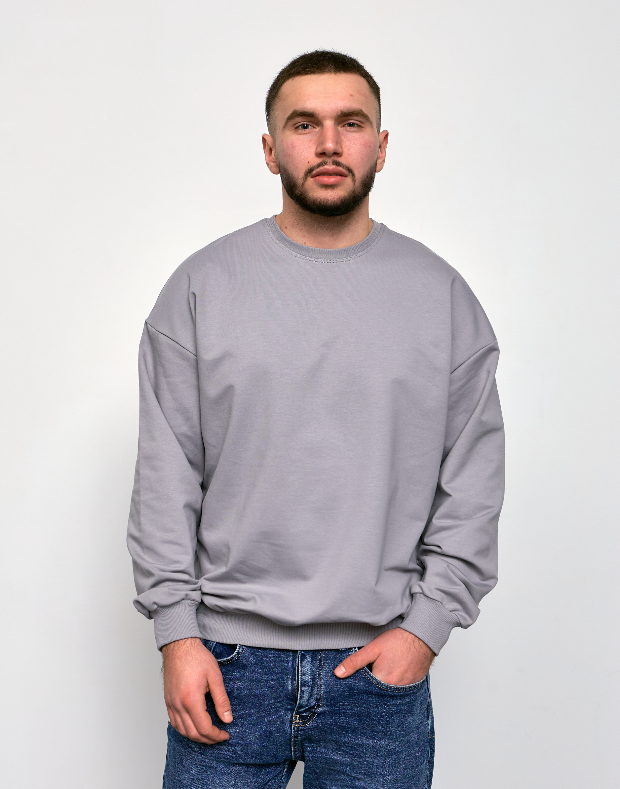Однотонный oversize свитшот больших размеров 18023