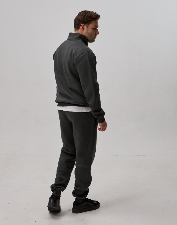 Теплий чоловічий костюм з коміром-стійкою та короткою застібкою 30593