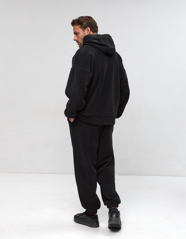 Флісовий oversize костюм з кишенями-кенгуру та євроманжетами 30591