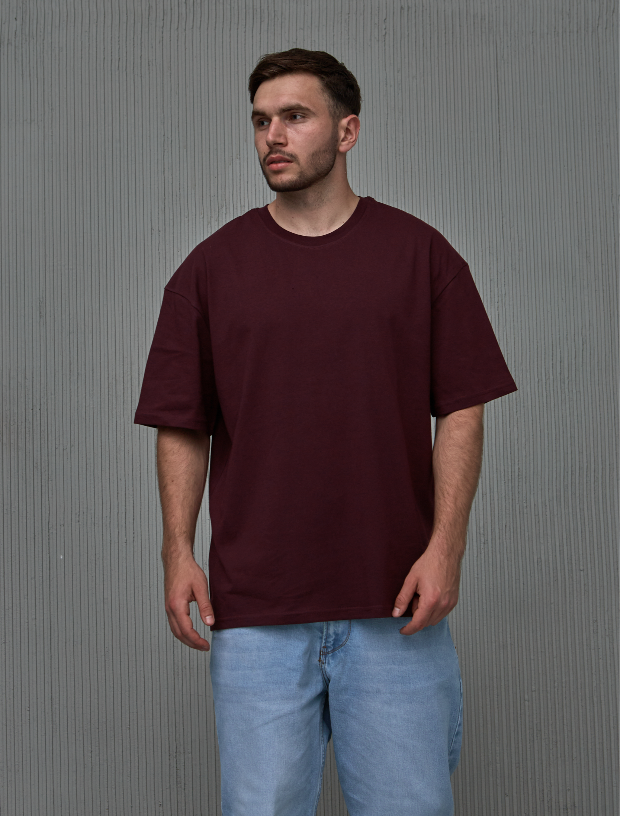 Мужская футболка oversize 100% хлопка без принта 40409