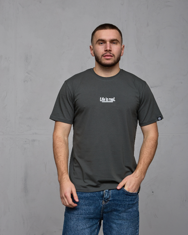 Футболка чоловіча size+ LIFE IS REAL 40644
