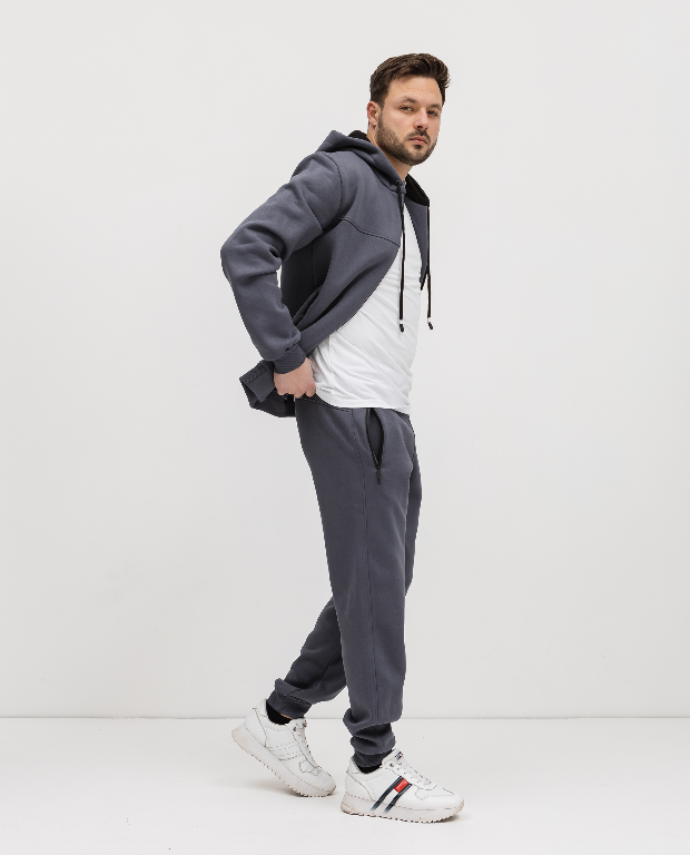 Спортивний костюм із кофтою на застібці та штанах на манжетах 30570