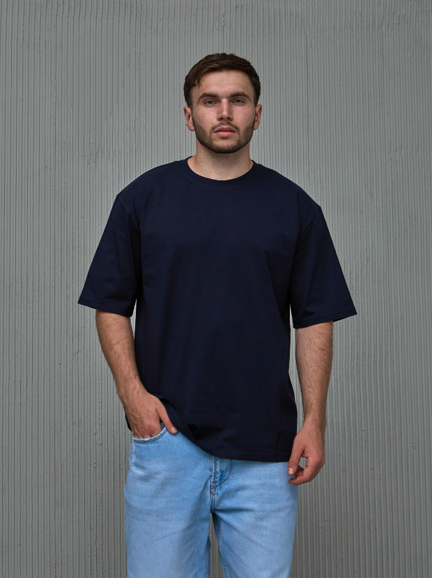 Мужская футболка oversize 100% хлопка без принта 40409