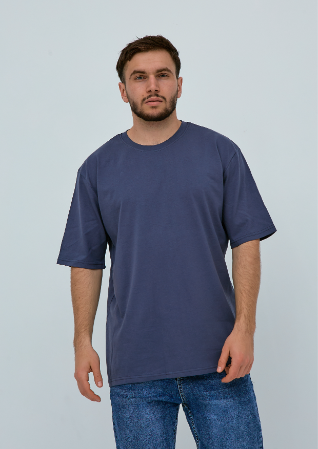 Мужская футболка oversize 100% хлопка без принта 40409