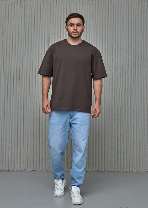 Мужская футболка oversize 100% хлопка без принта 40409