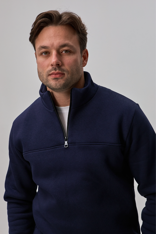 Теплий чоловічий костюм з коміром-стійкою та короткою застібкою 30593