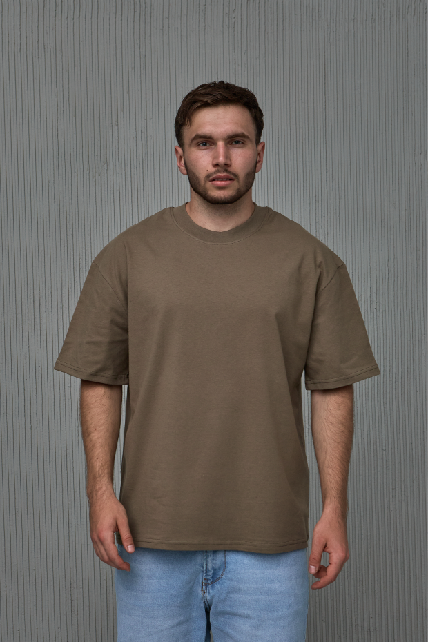 Чоловіча футболка oversize 100% бавовни без принту 40409