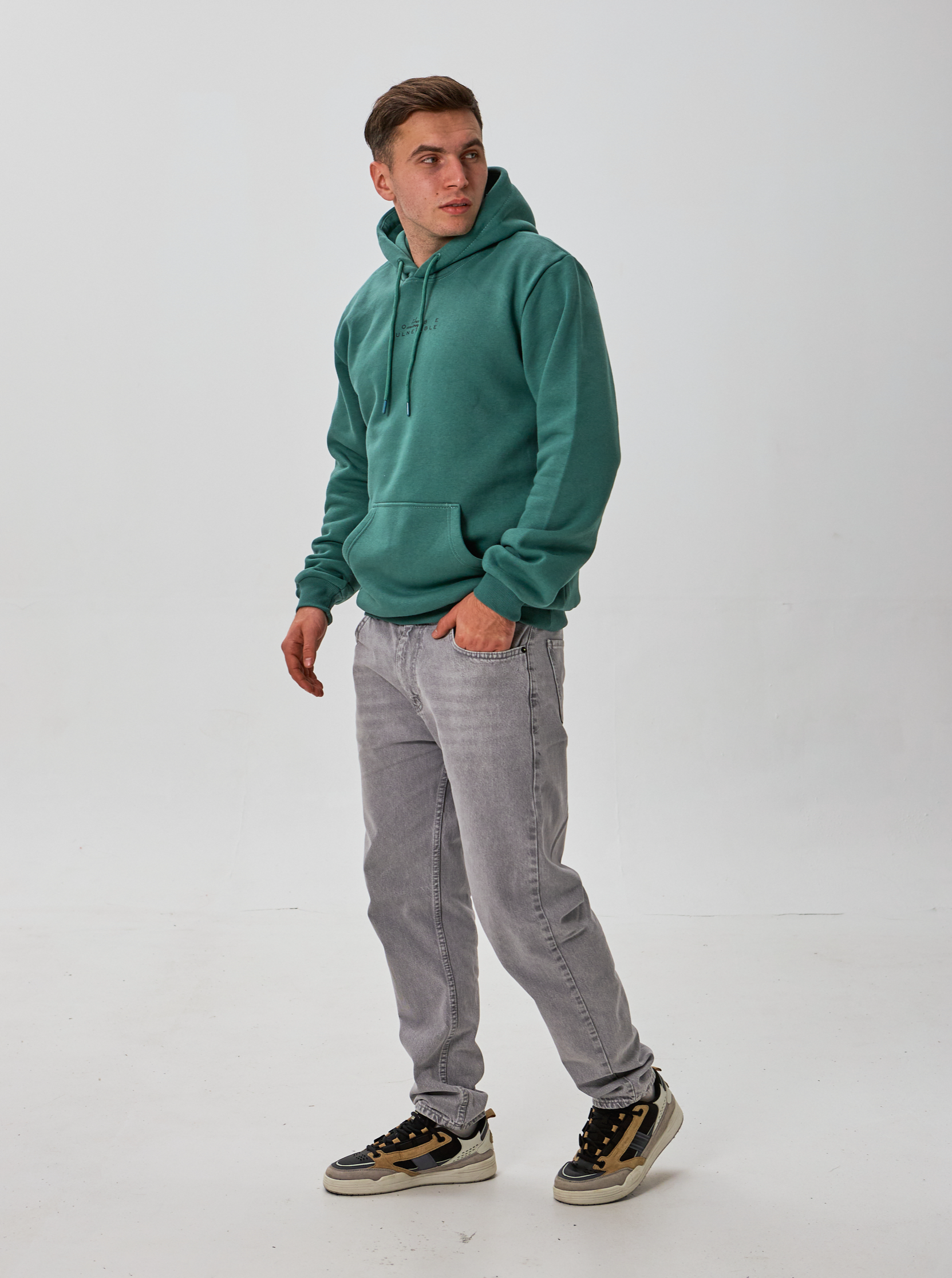 Тепле чоловіче худі з принтом HAVE TO COINAGE VULNERABLE 30184