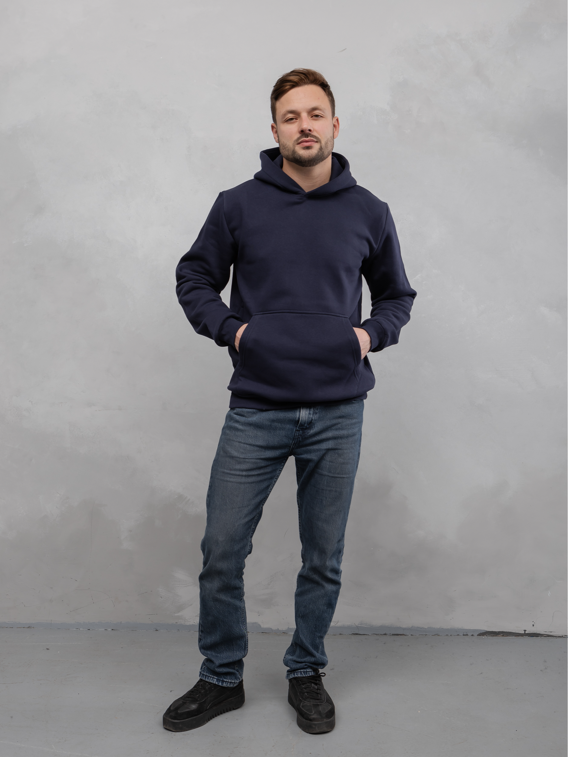 Толстовка великих розмірів без шнурка в капюшоні Hector 30129