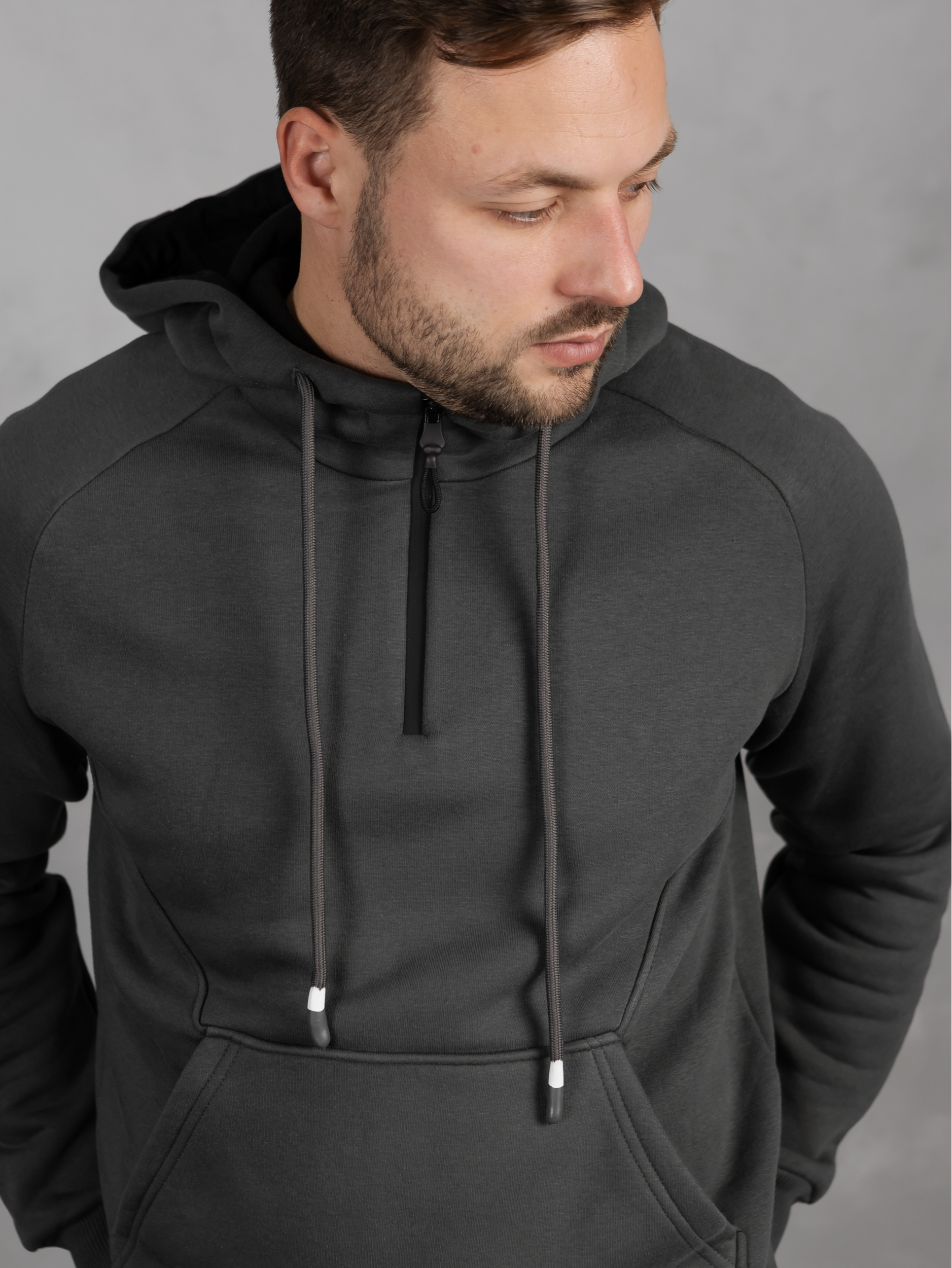 Теплий костюм з худі-регланом та капюшоном 30561