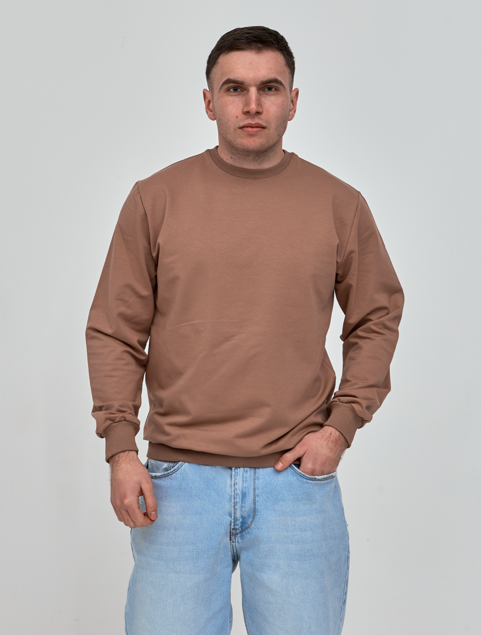 Чоловічий батальний однотонний світшот 18100