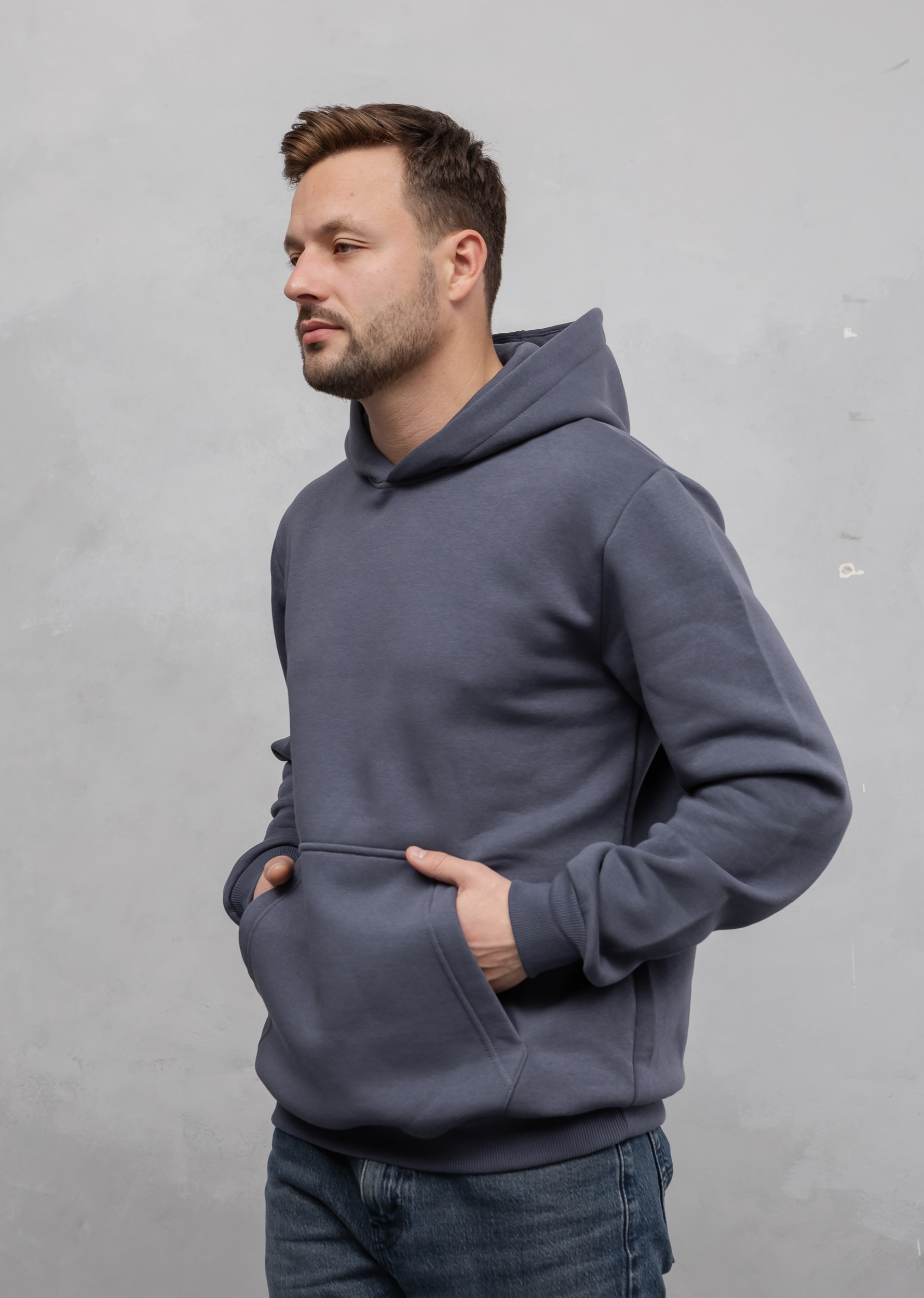 Тепле худі з подвійним капюшоном без шнурка 30174