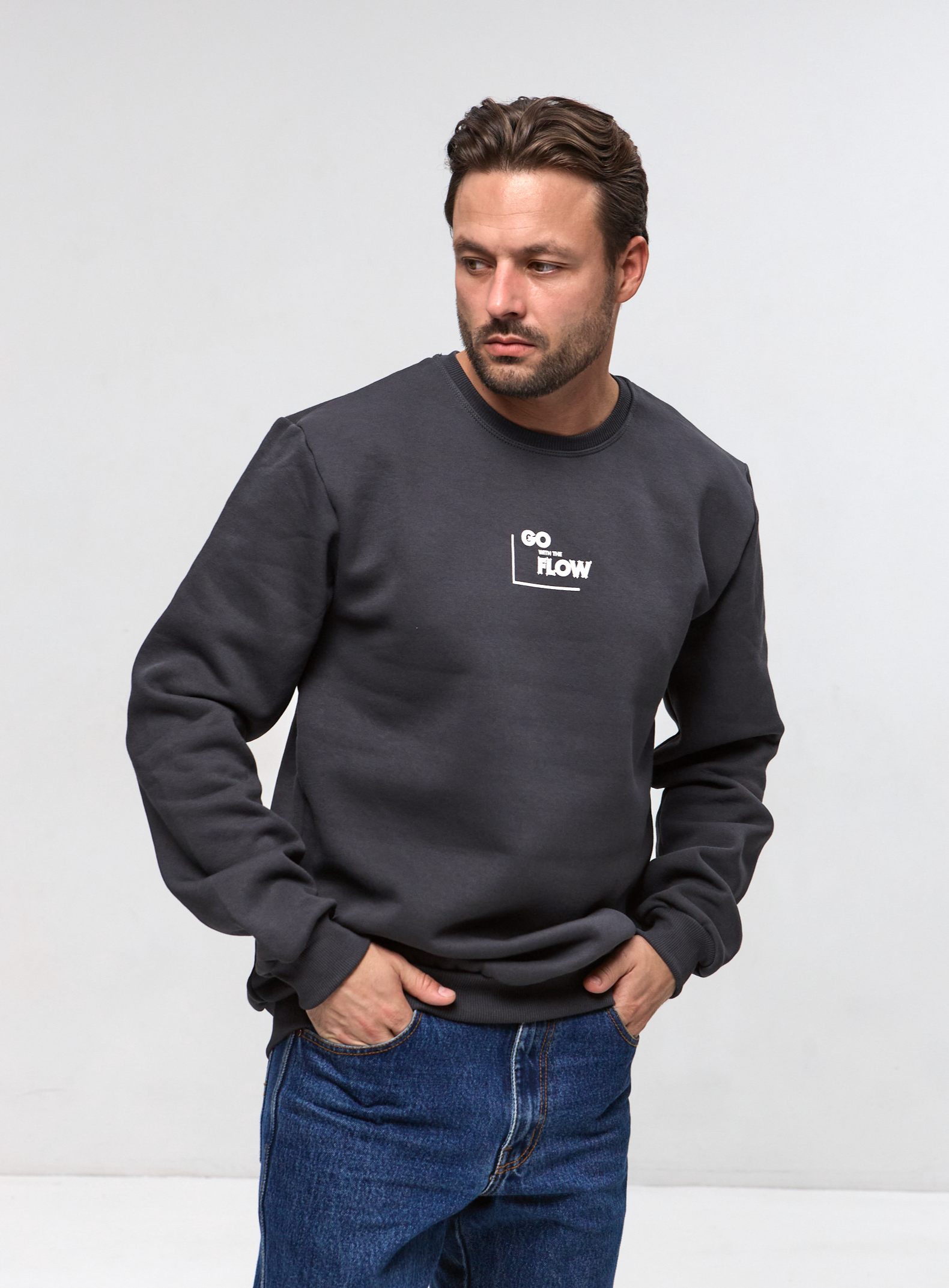 Теплый мужской свитшот GO WITH THE FLOW 30616