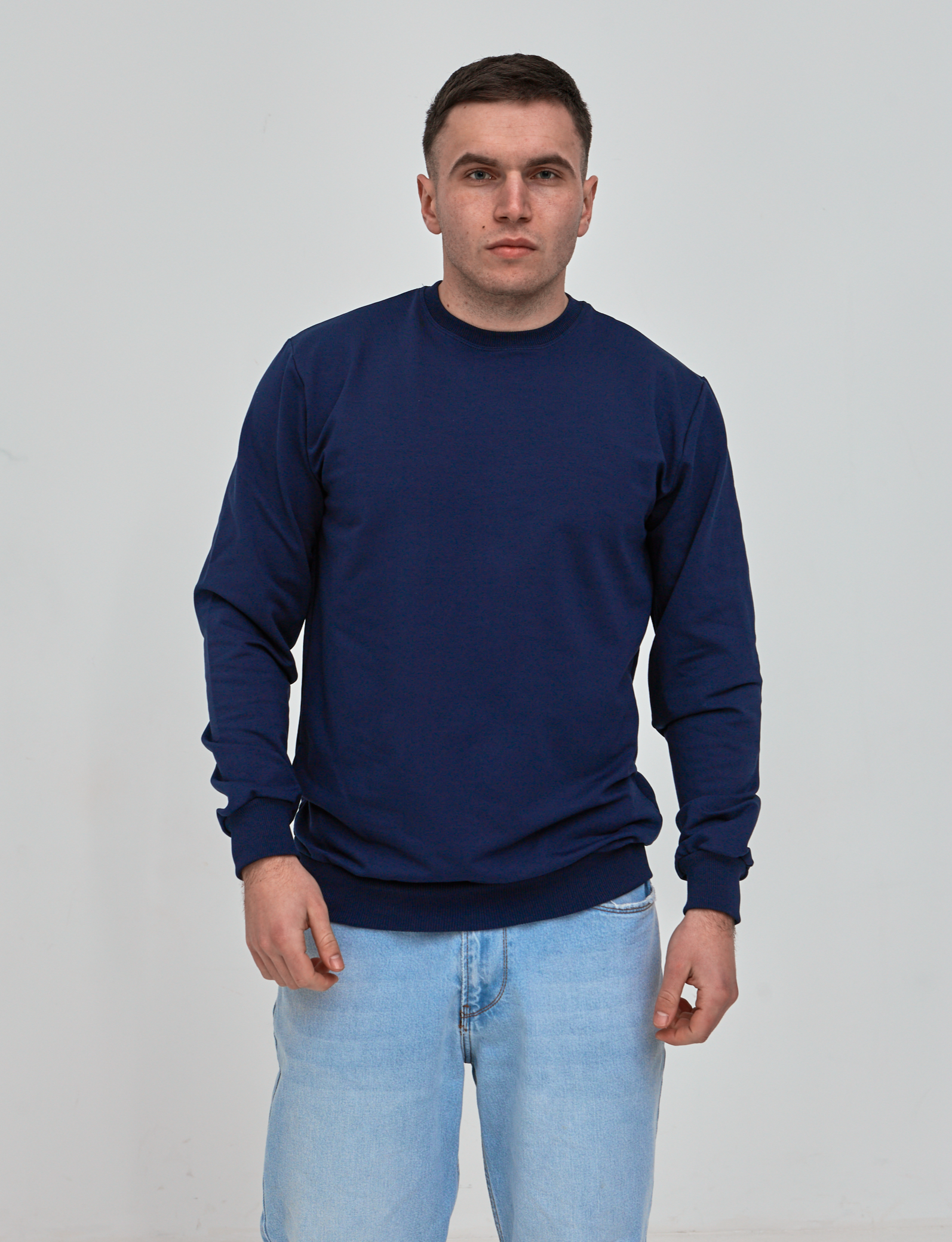 Чоловічий батальний однотонний світшот 18100