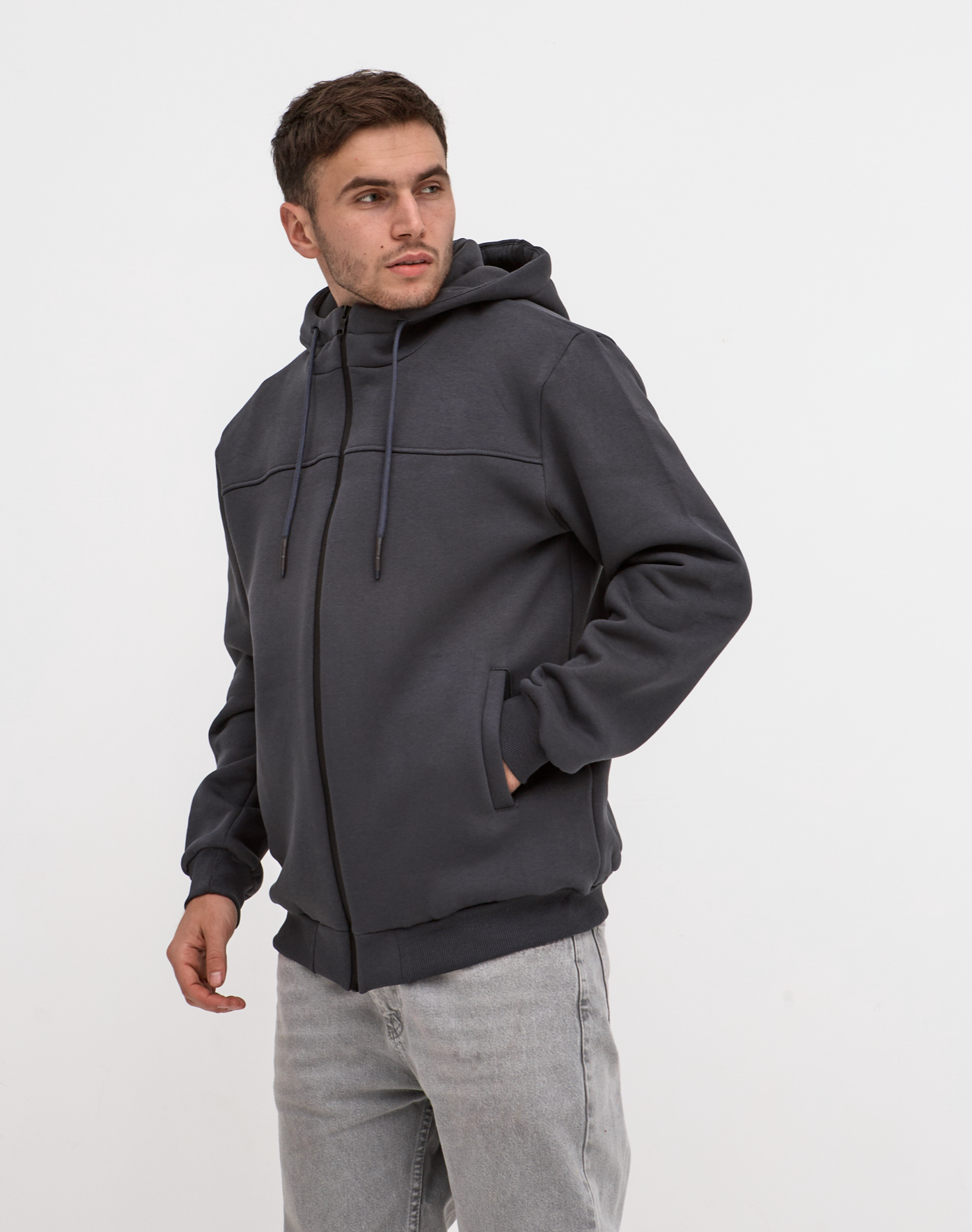 Тепла кофта на застібці великих розмірів 30500