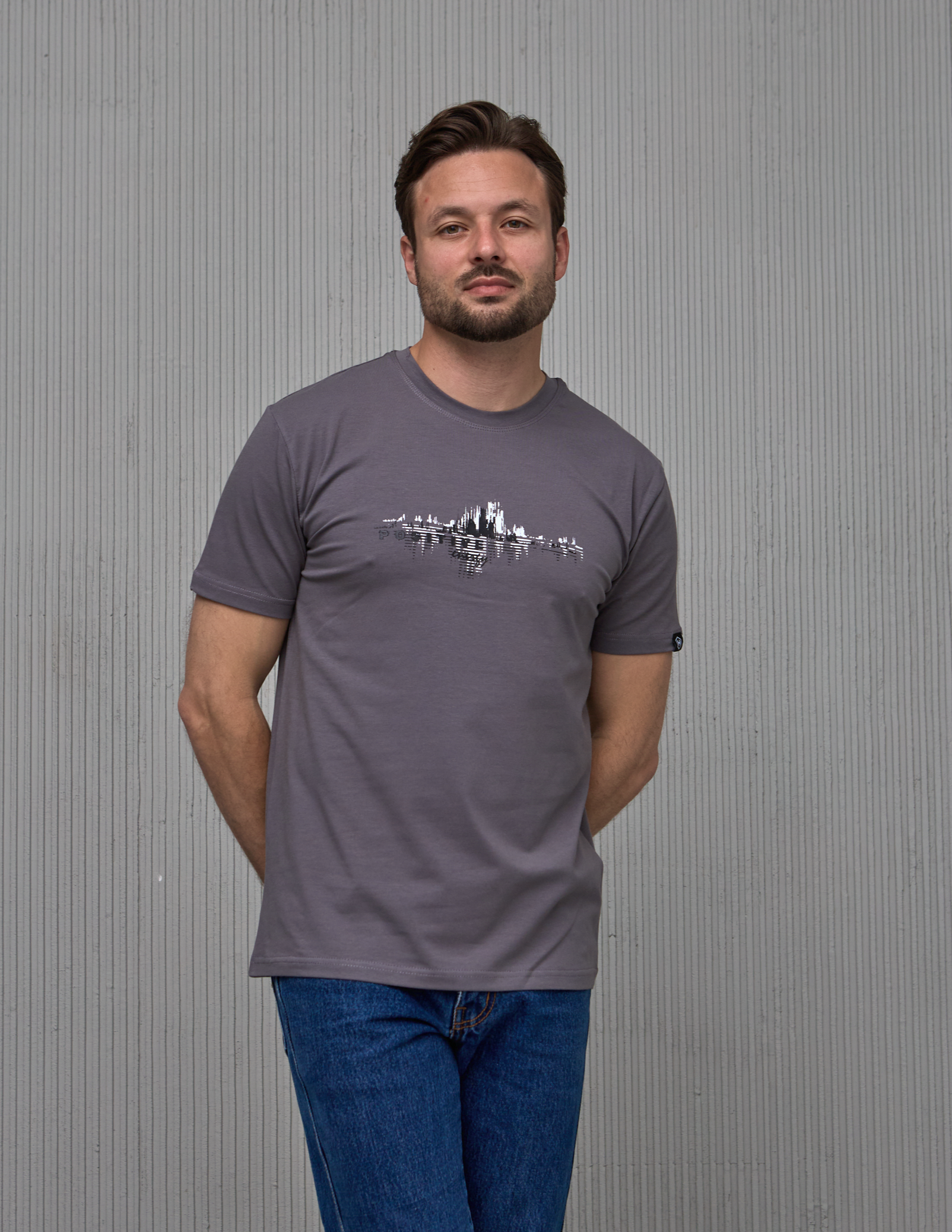 Чоловіча футболка з оригінальним принтом POSITIVE 40464