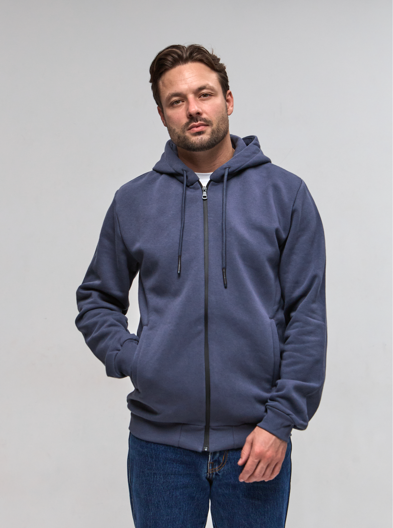 Тепла кофта на застібці з капюшоном 30465