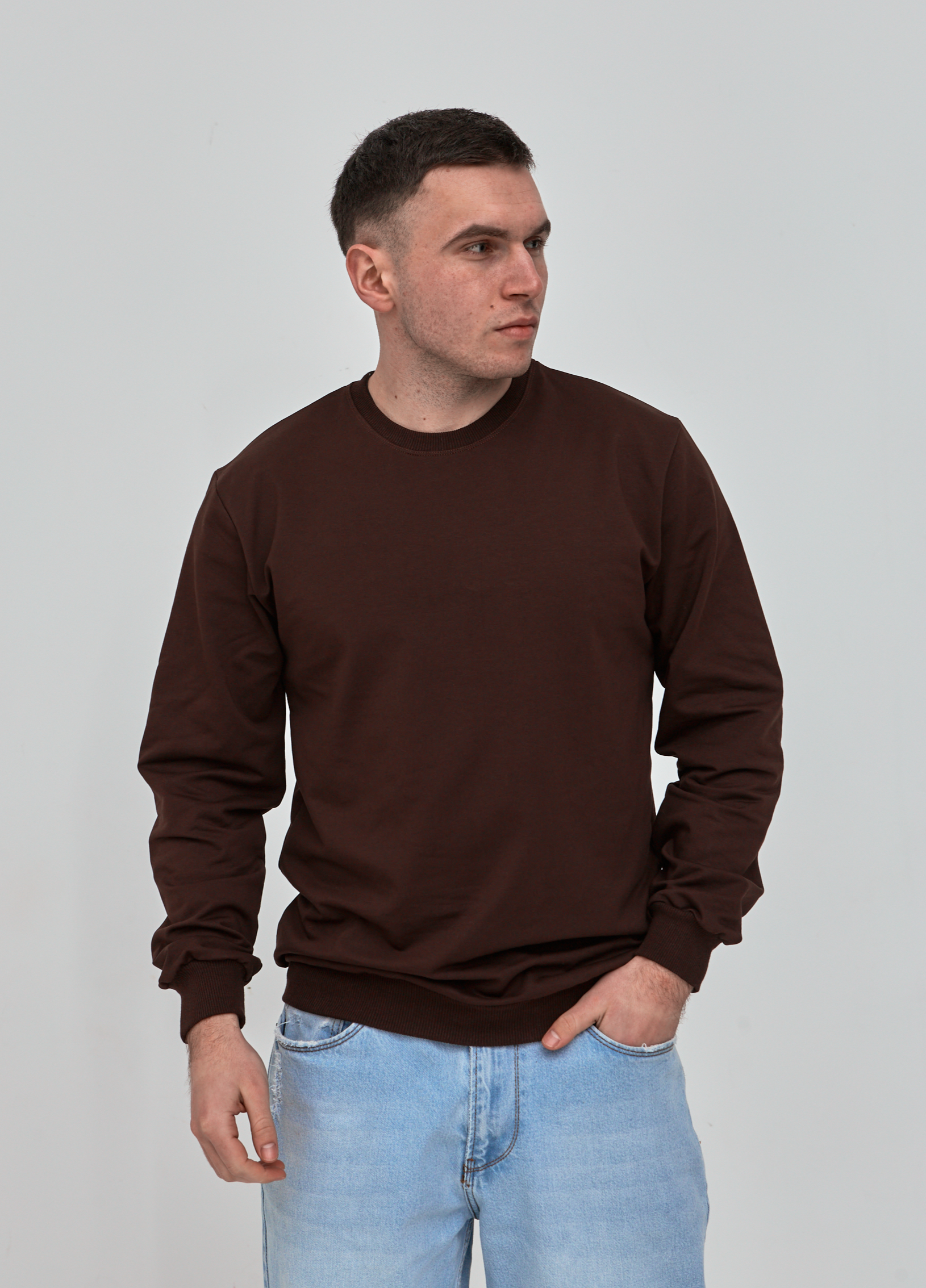 Чоловічий батальний однотонний світшот 18100