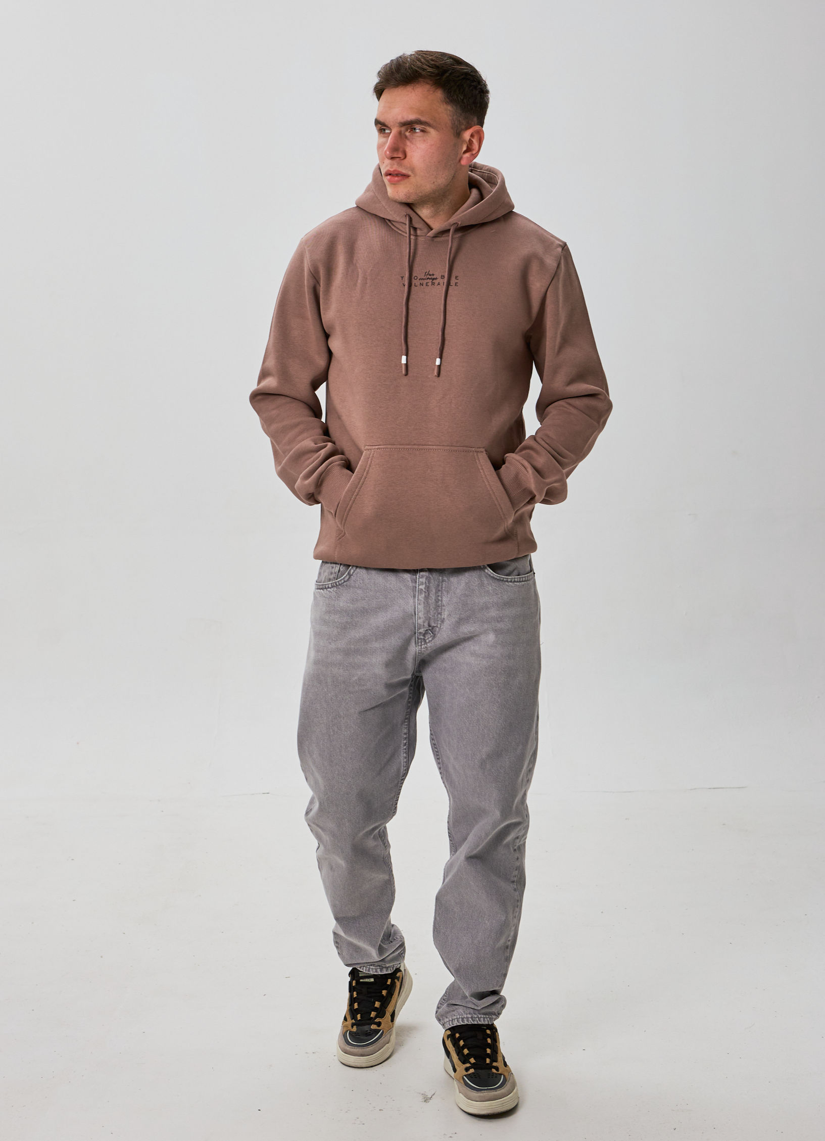 Тепле чоловіче худі з принтом HAVE TO COINAGE VULNERABLE 30184