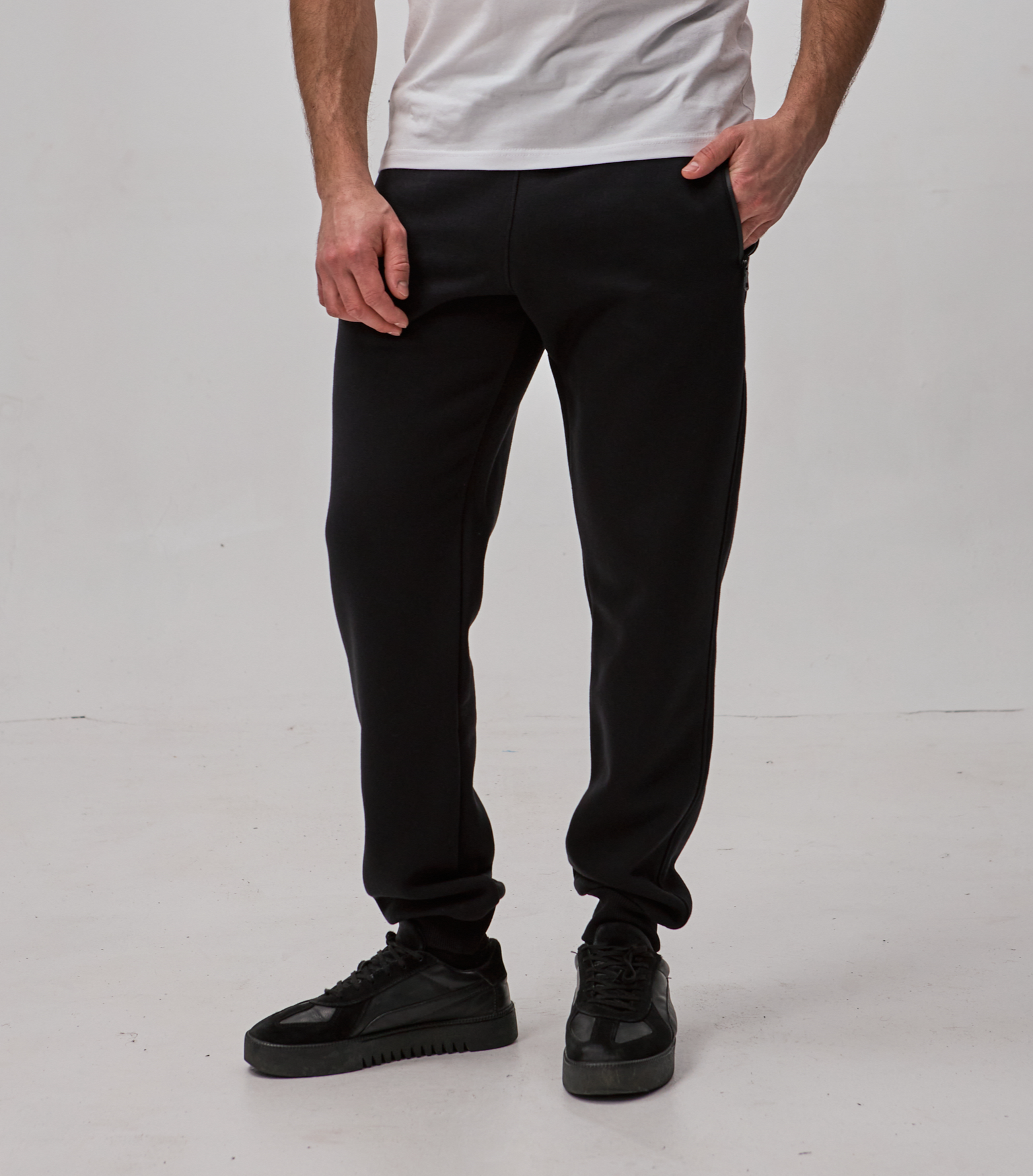 Теплі прямі штани на манжетах 30671