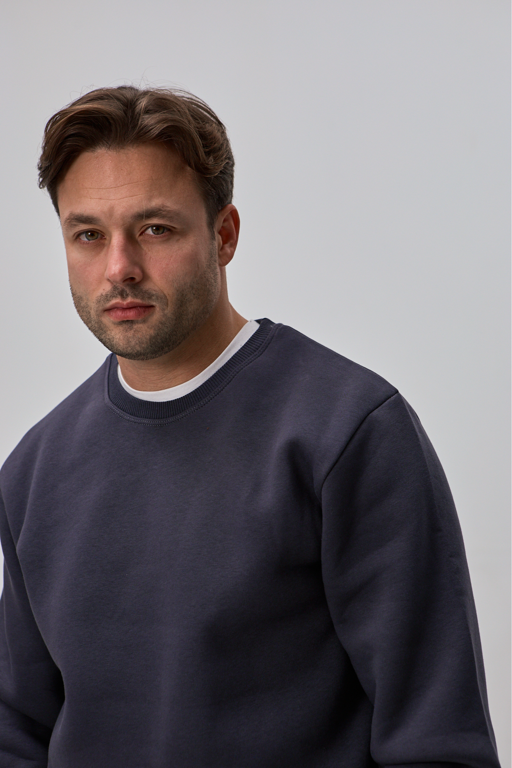 Теплий однотонний чоловічий світшот hector 30324