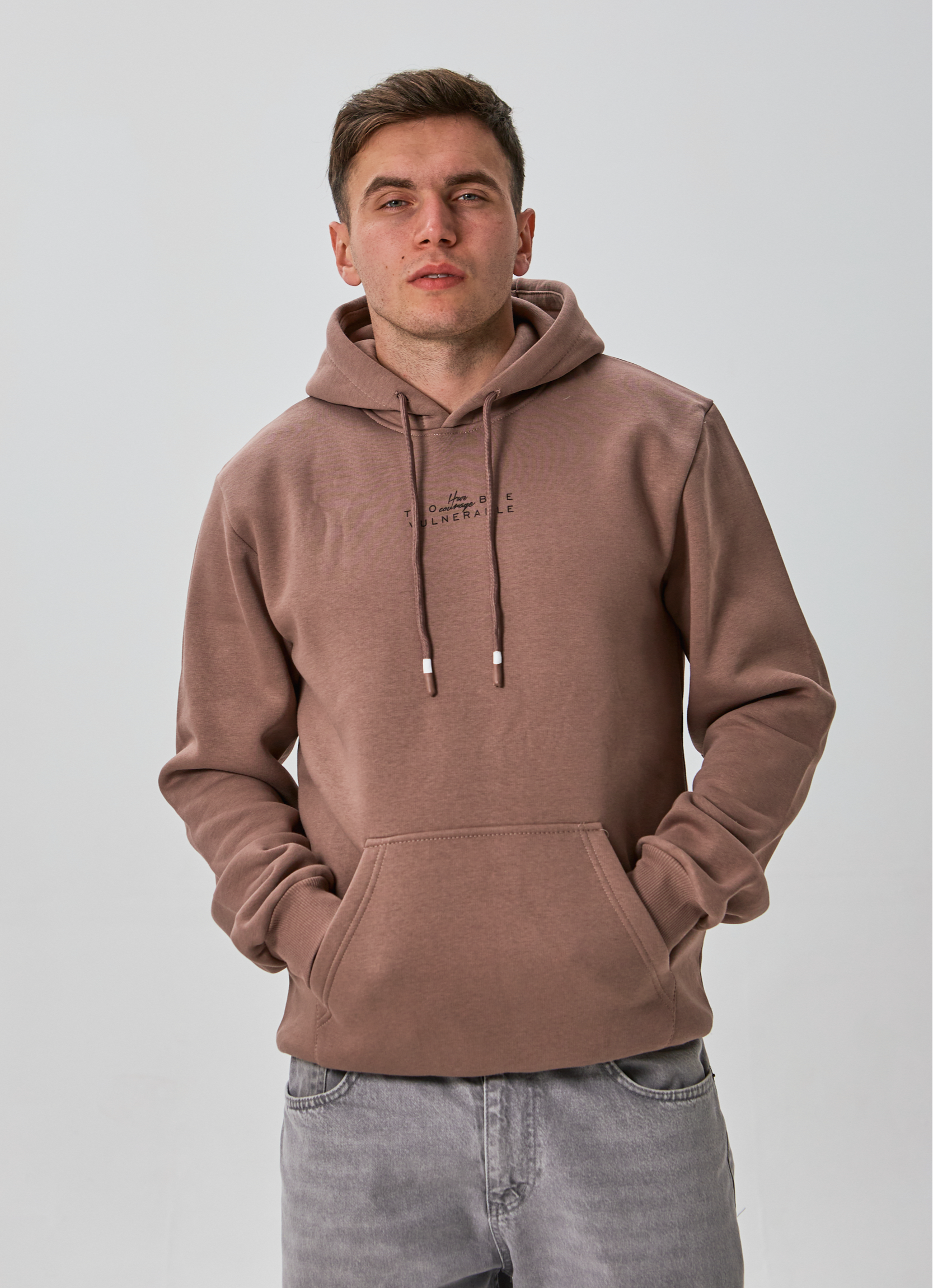 Тепле чоловіче худі з принтом HAVE TO COINAGE VULNERABLE 30184