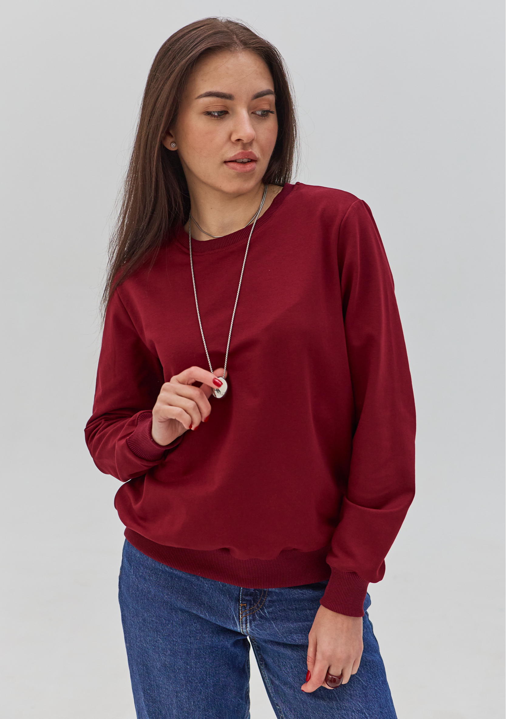 Классический женский базовый свитшот 24200