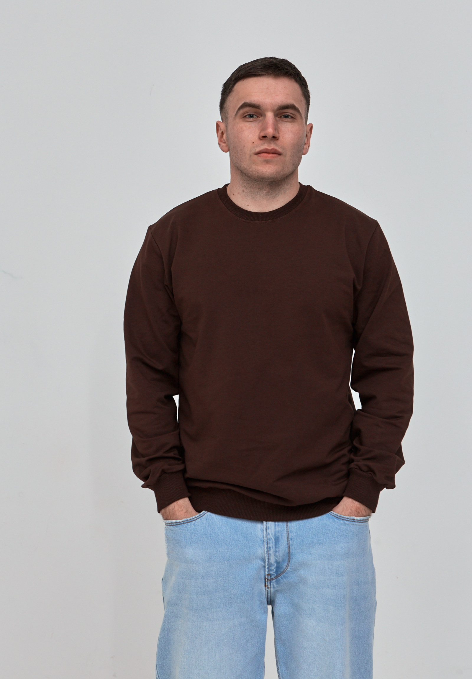 Чоловічий батальний однотонний світшот 18100