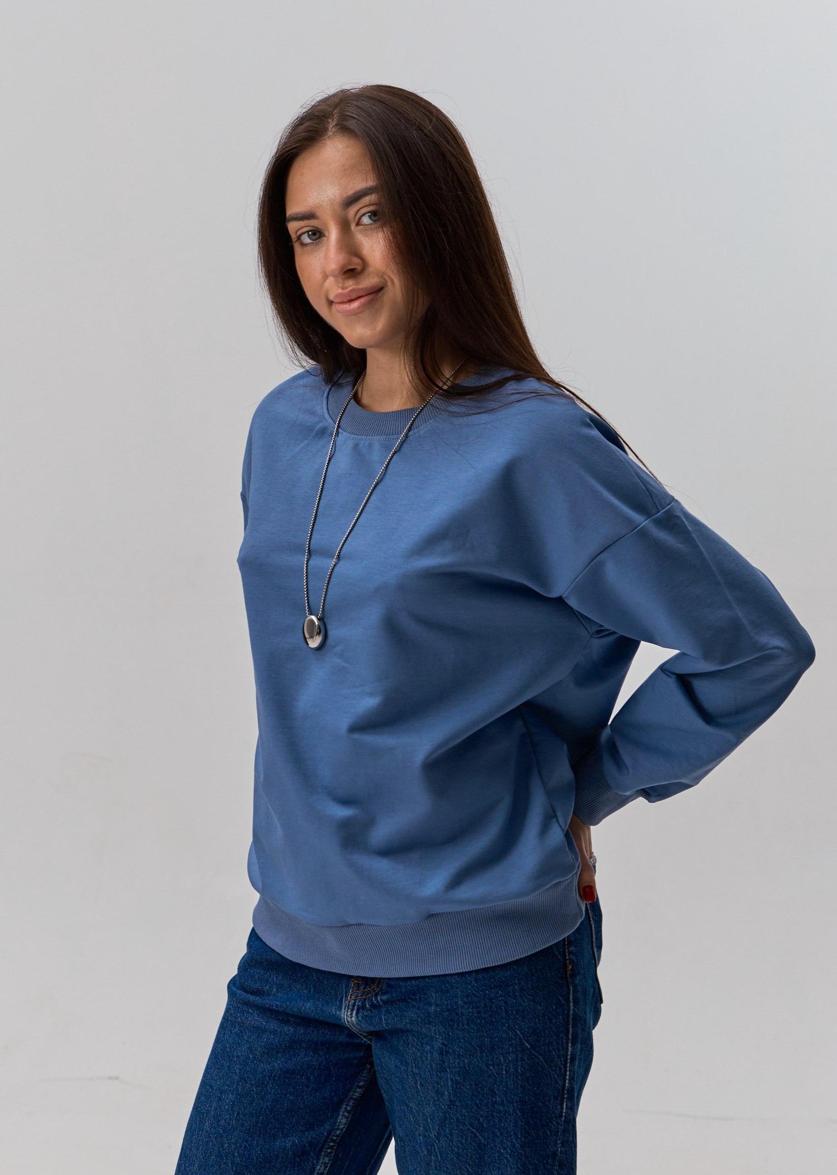 Світшот жіночий спущене плече oversize Hector 24049