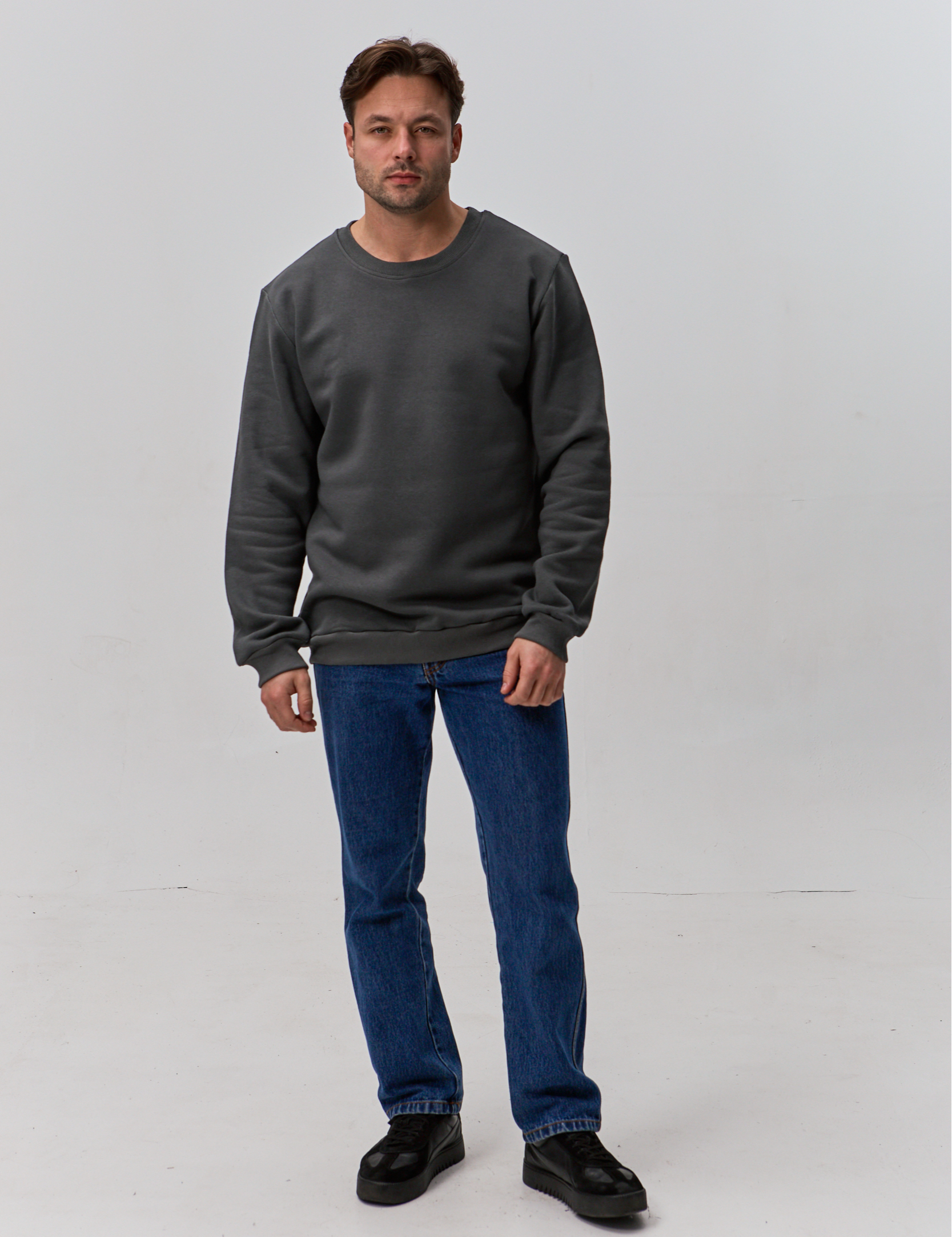 Теплий однотонний чоловічий світшот hector 30324