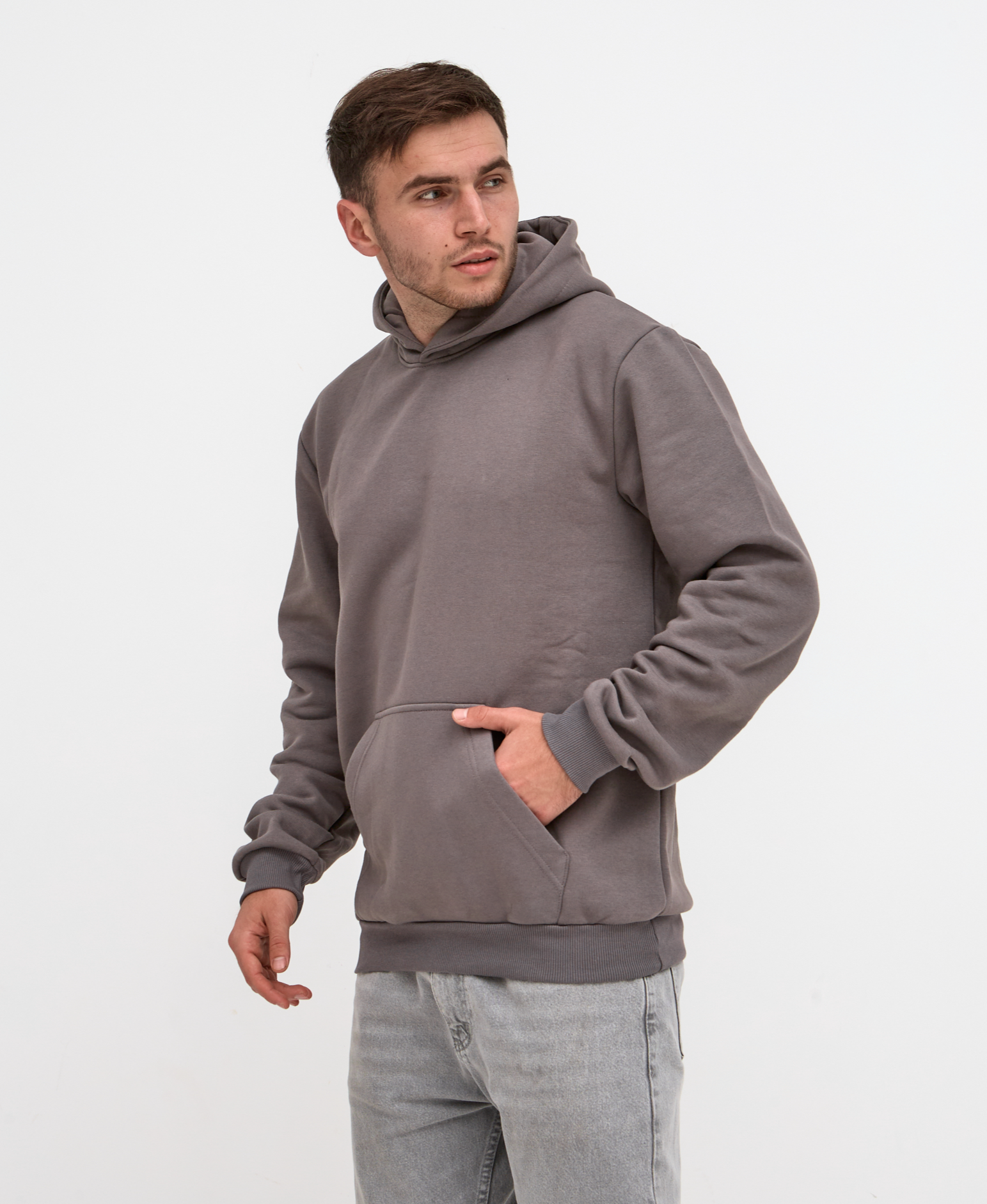 Толстовка великих розмірів без шнурка в капюшоні Hector 30129