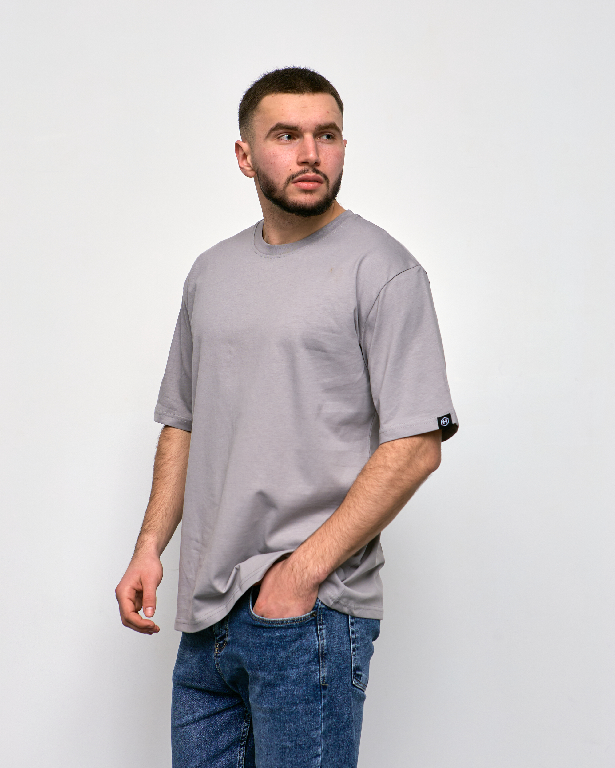 Мужская футболка oversize 100% хлопка без принта 40409