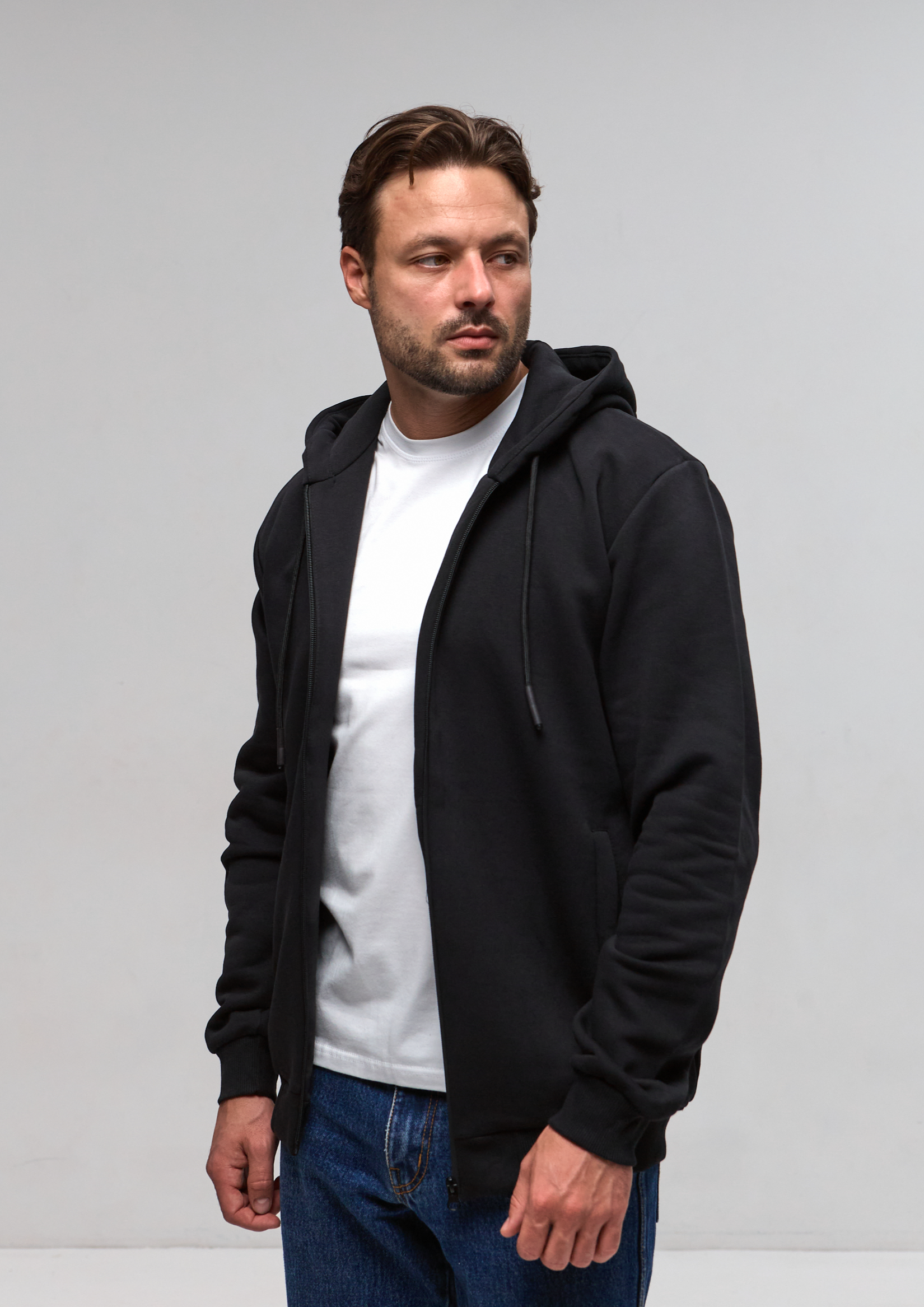 Тепла кофта на застібці з капюшоном 30465