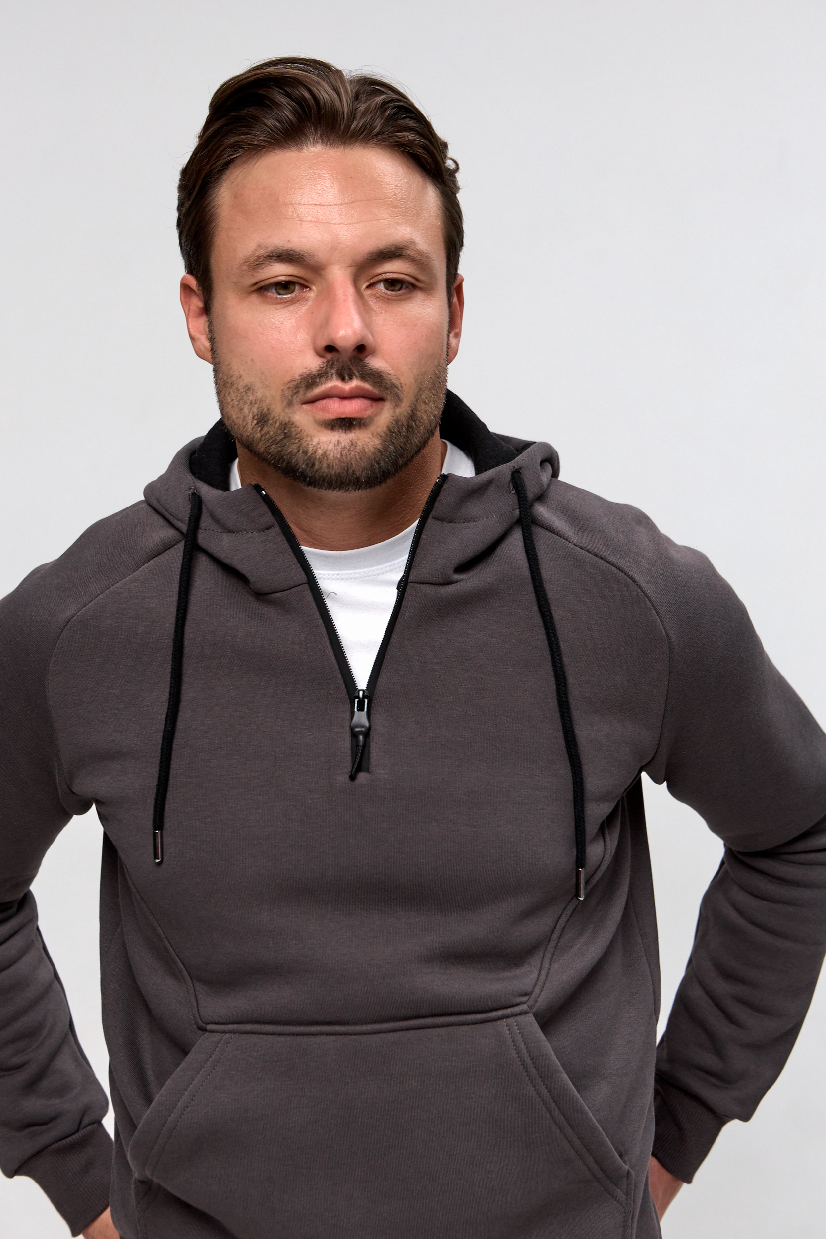 Теплый костюм с худи-регланом и капюшоном 30592