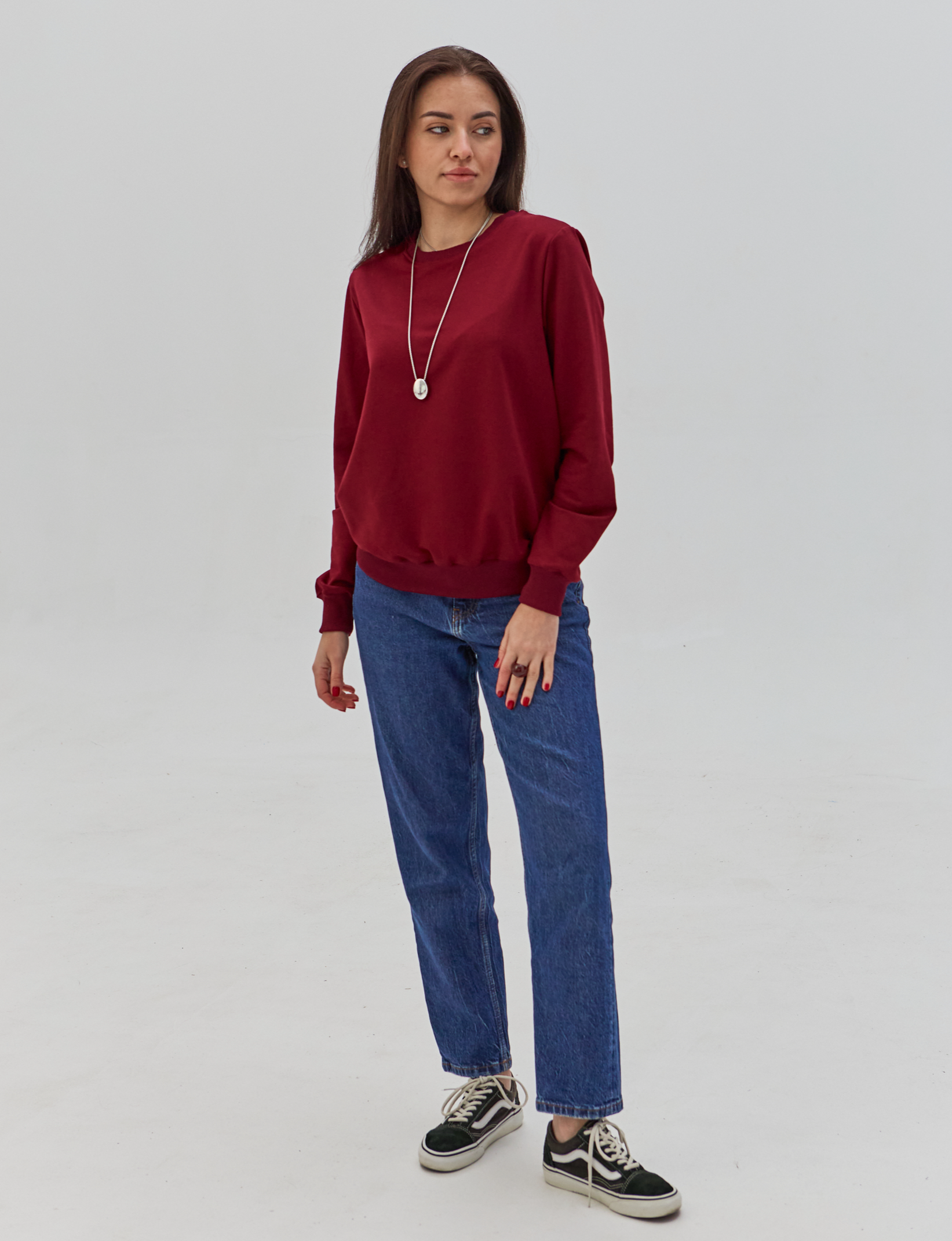 Классический женский базовый свитшот 24200