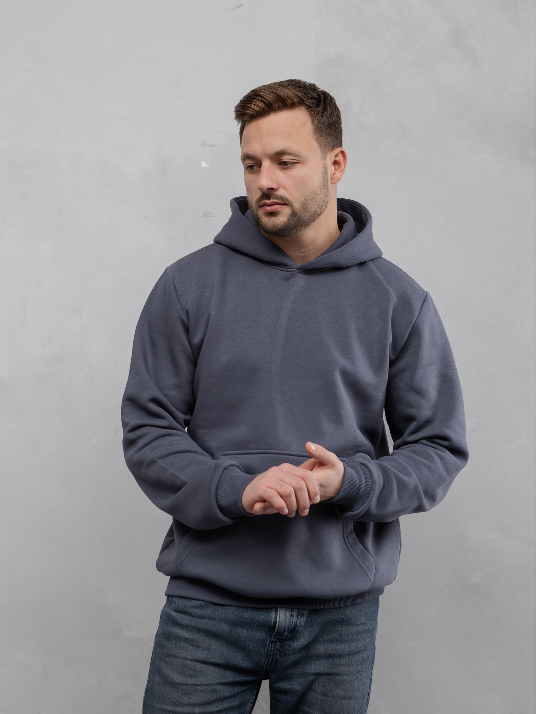 Тепле худі з подвійним капюшоном без шнурка 30174