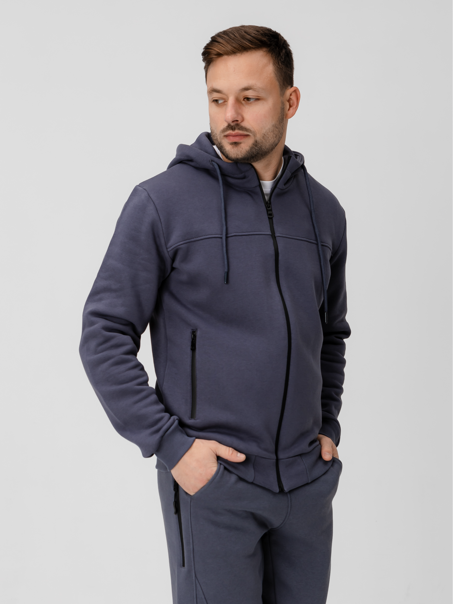 Тепла кофта з високим коміром та застібкою Hector 30475